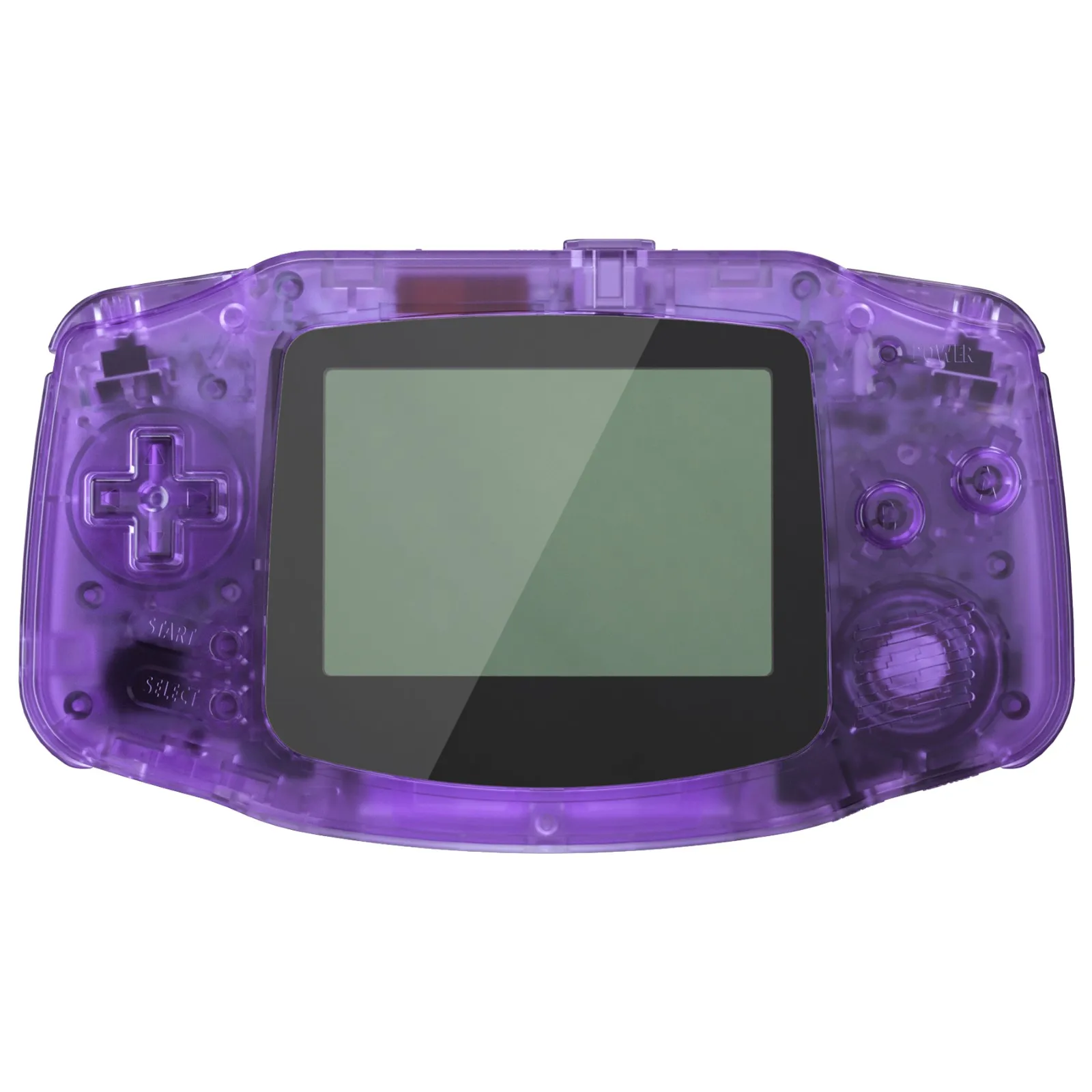 eXtremeRate IPS Ready Upgraded Replacement Shell Full Housing Cover Buttons for Gameboy Advance - Clear Atomic Purple