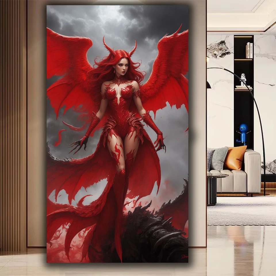 Gothic Red Devil Archway Diy diamond painting Full diamond art Mosaic- Stunning Jewelry cross stitch home decor