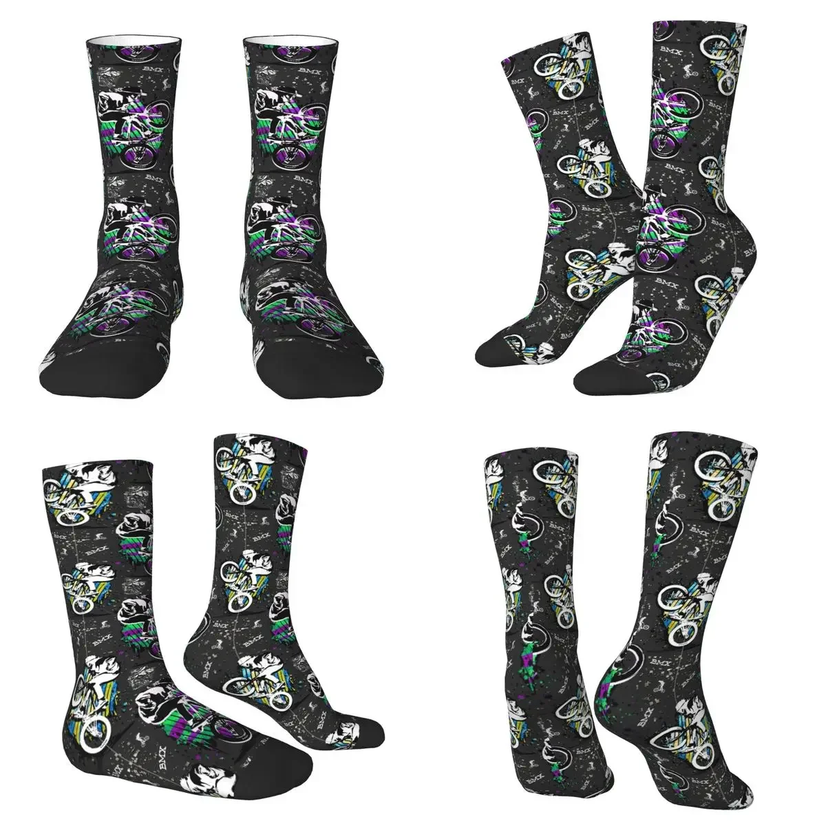 

Bmx Apparel Bmx Freestyle Socks Harajuku Sweat Absorbing Stockings All Season Long Socks for Unisex Valentine's Day Gifts