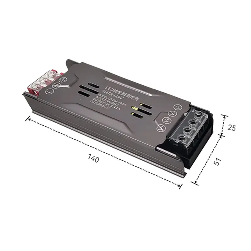 AS95 DC 24V Switching Power Supply, LED Driver Transformer, AC176-264V 100W, Ultra-Thin for Light Box Sign Strip