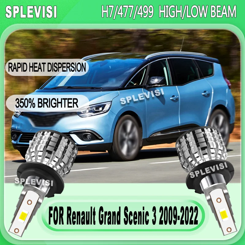 

6000K Fast Heat Dissipation H7 LED HIGH/LOW BEAM For Renault Grand Scenic 3 2009 2010 2011 2012 2013 2014 2015 2016 2017-2022