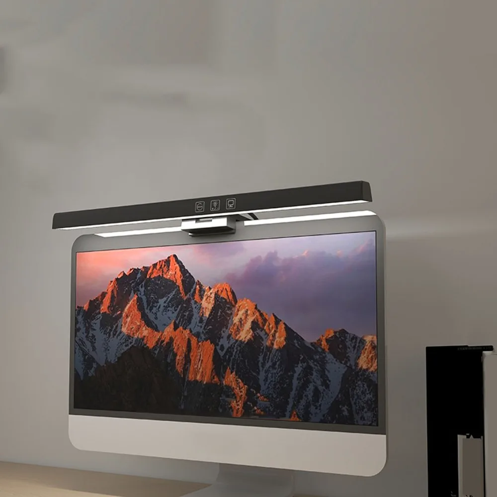 Space Saving ABS Monitor Light Bar Touch Control Black USB Lamp No Glare Dimmable Color Temperature Laptop Monitor Lamp Gaming