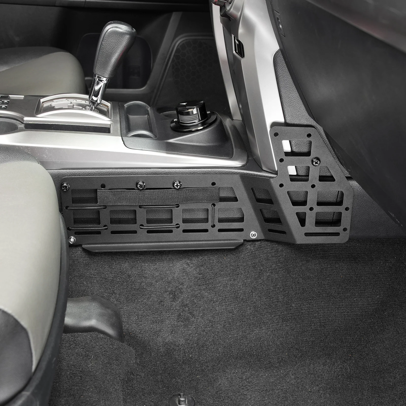 BEVINSEE Billet-Aluminium Mittelkonsolen-Getränkehalter-Panel für Toyota 4Runner 2010-2024, ersetzt 58910-35340-C3, erweitert den Platz – Detail 3