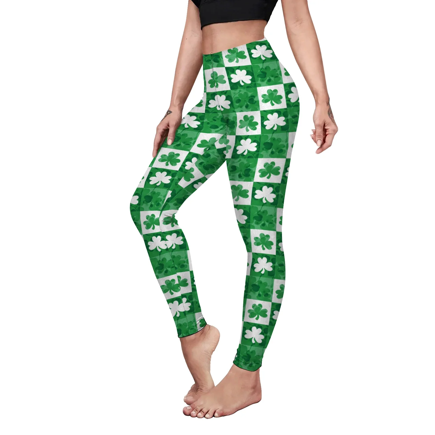 St'patrick's Day Leggings for Women Pants Workout Running Gym Pants Stretchy Casual Digital Print Slim Leggings