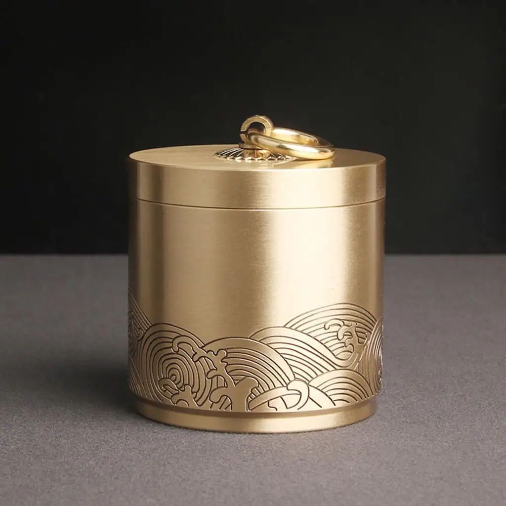 Brass Ashtray with Lid Decor, Retro Style Windproof Creative Ornaments for Desktop, Hotel, Office, Home Living Room