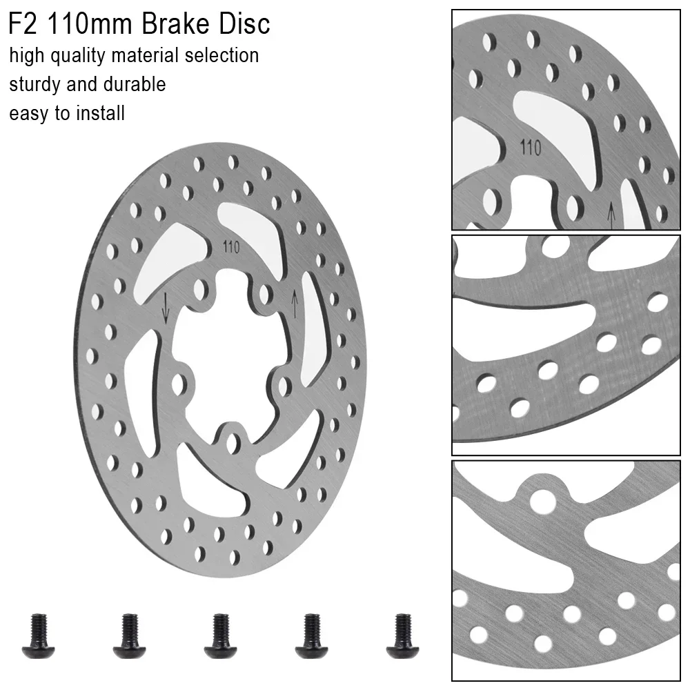 110MM Brake Disc With 5 Screws Replacement Parts For Ninebot F2 Electric Scooter Front Wheel Stainless Steel 5 Holes Rotor Pad