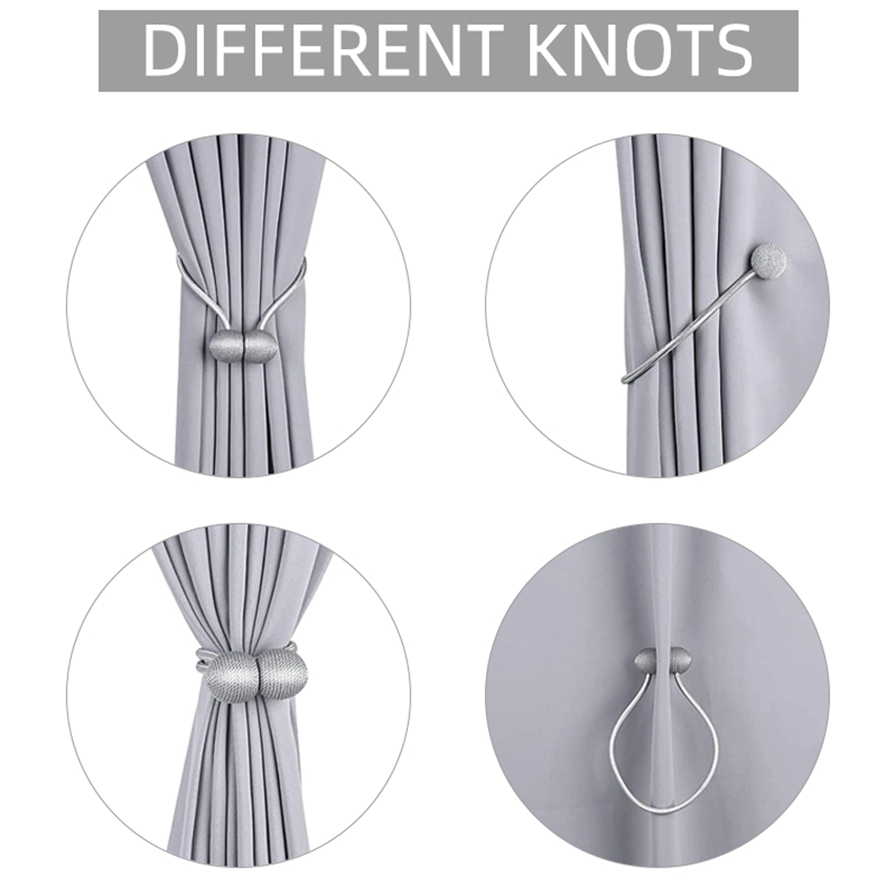 2pcs modern minimalist magnetic ball curtain tiebacks with thicker twisted cords can be styled at will,for bedrooms, living room