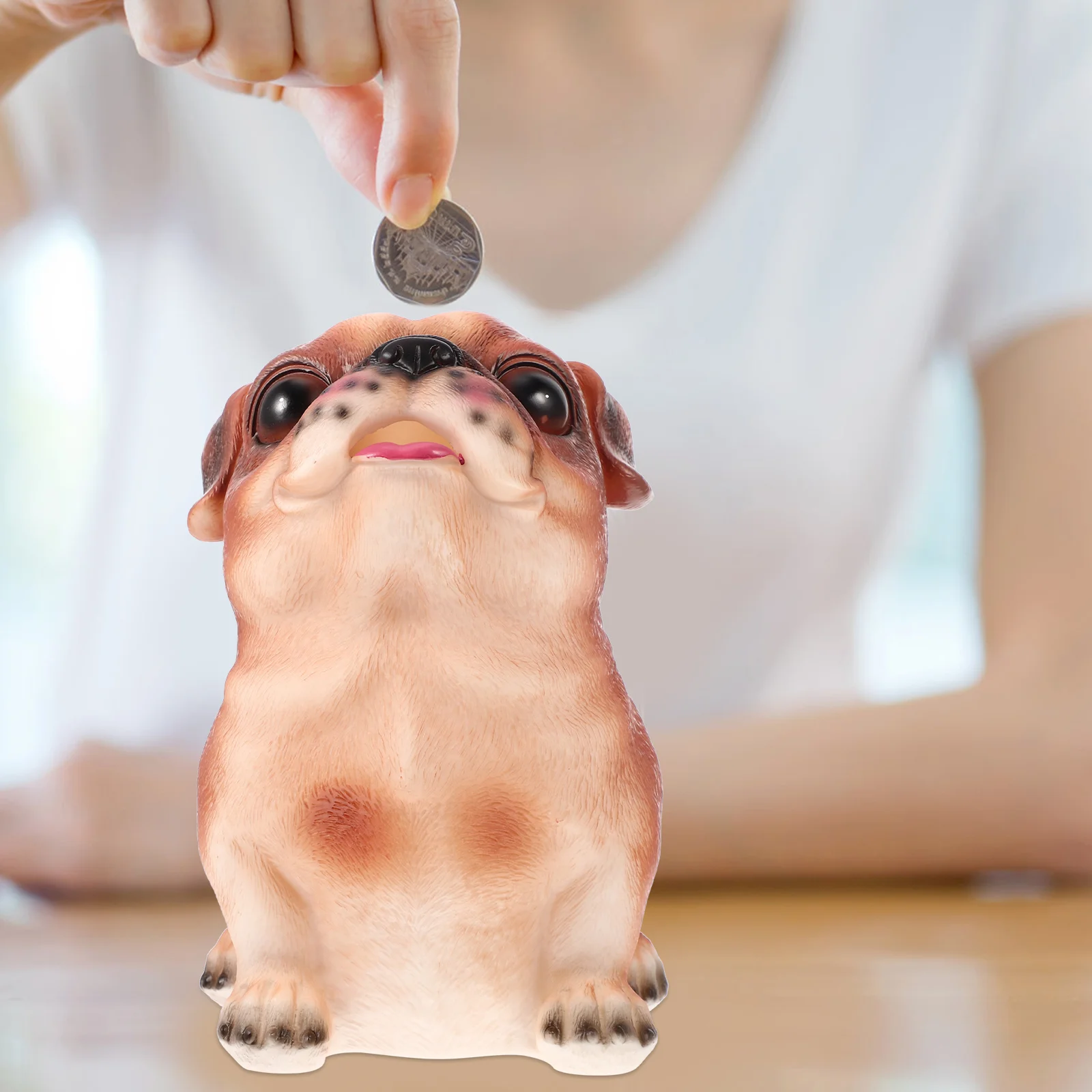 الكرتون الكلب أصبع البنك مادة الفينيل سعة كبيرة غير قابلة للكسر عملة المال جرة للأطفال غرفة ديكور هدية الكلب حصالة على شكل حيوان