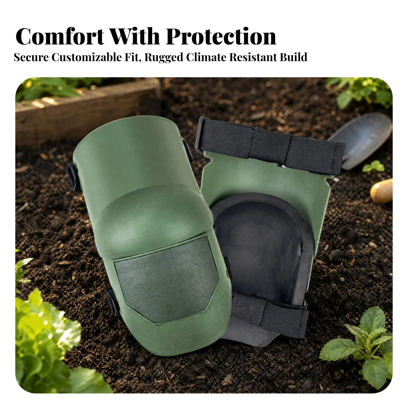 Molded TPE Shell Knee Pads Adult Adult Knee Pads with Adjustable Straps Safeguarding Gear Shock Absorbing Abrasion Resistant
