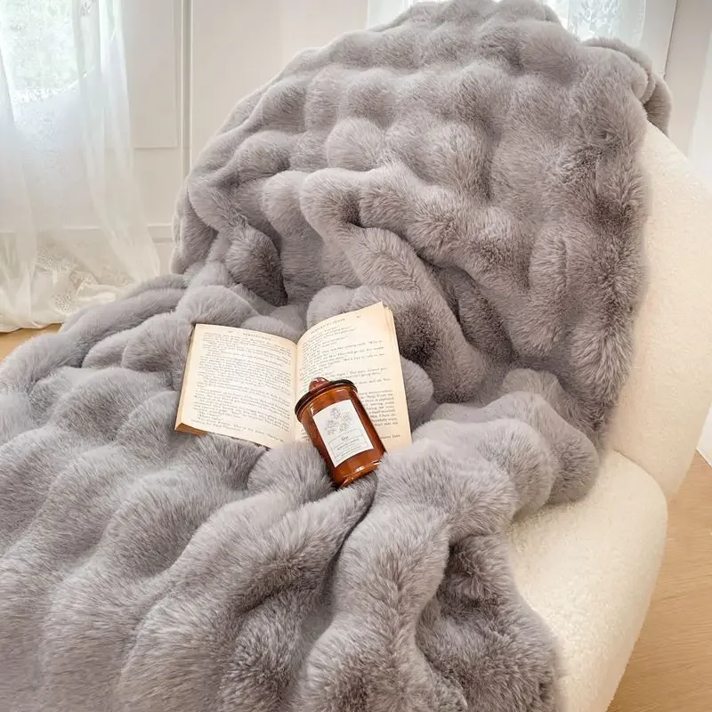 

Fluffy Blanket Nordic Personalized Blankets for Winter Thick Thermal Insulation Sofa Cover Home Textile Luxury Products