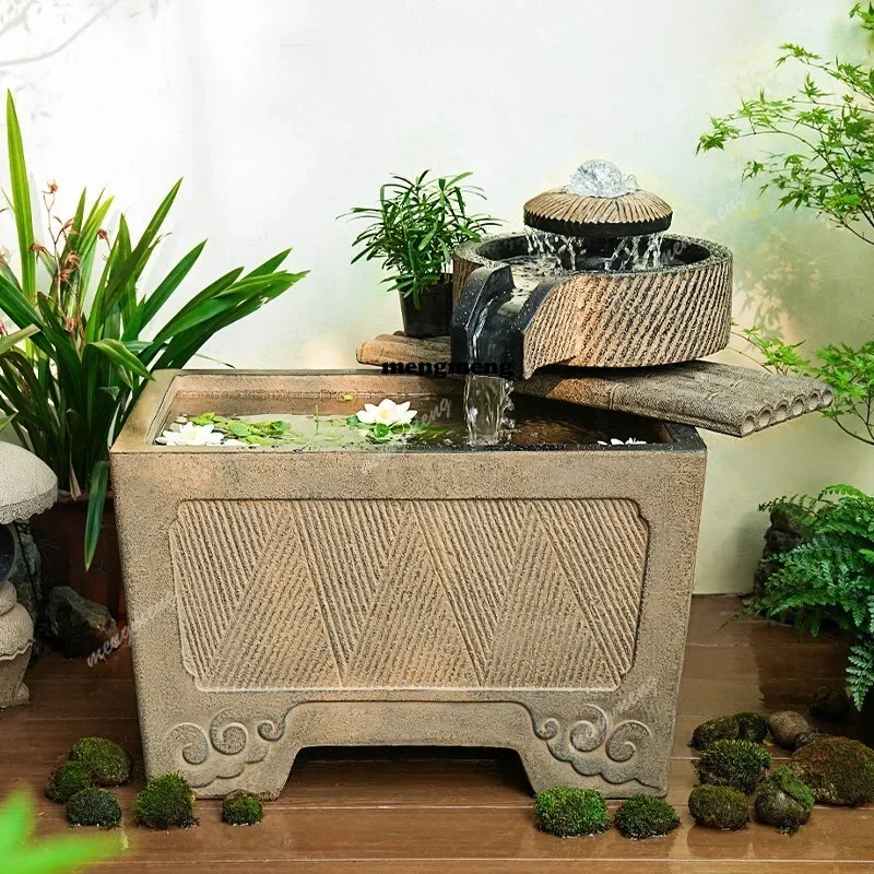 Y136 Courtyard Fountain Fish Pond Circulating Water Landscape Floor To Ceiling Crystal Ball Water Ornaments