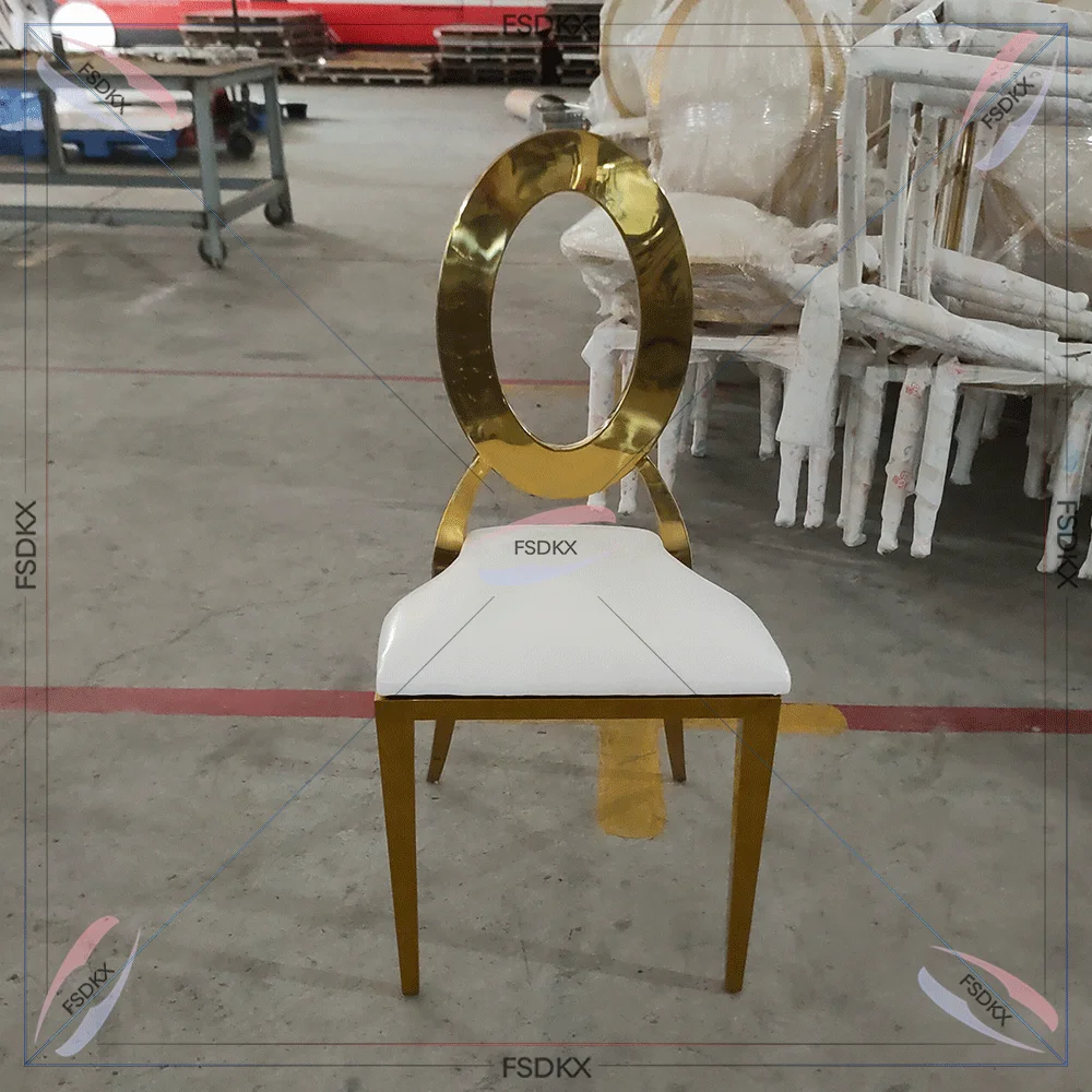 Good Quality Chair Stainless Steel Gold Event Wedding Chair With Removable Cushion For  Wedding Banquet Reception