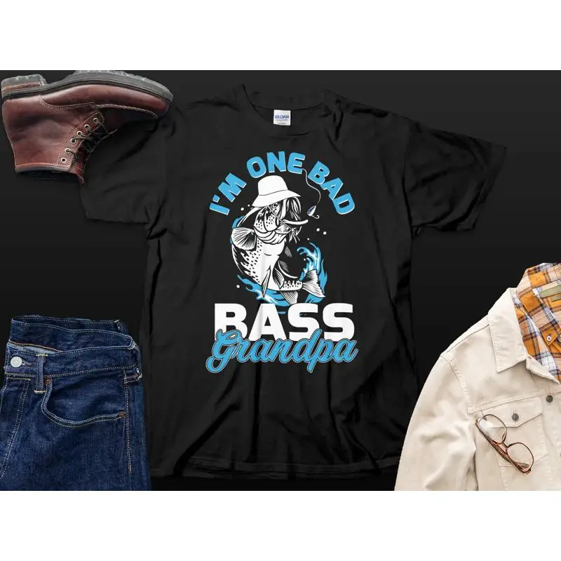 

Футболка «Я один плохой бас-дедушка» Забавный любитель рыбалки Уникальное круто