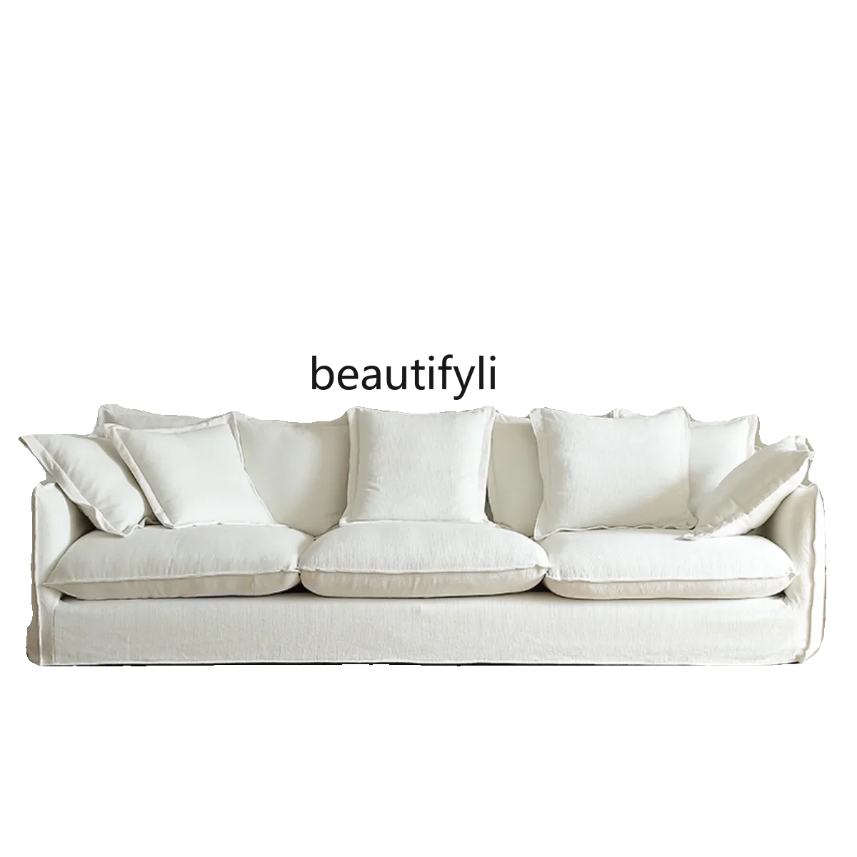 Simple modern sofa living room removable and washable, sofa down cotton and linen wabi sand sofa