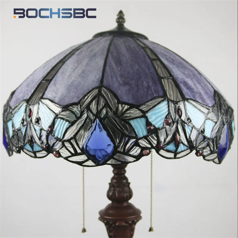 BOCHSBC Tiffany floor lamp  crystal glass lampshade color glass decoration contracted sitting room bedroom floor lamp stand