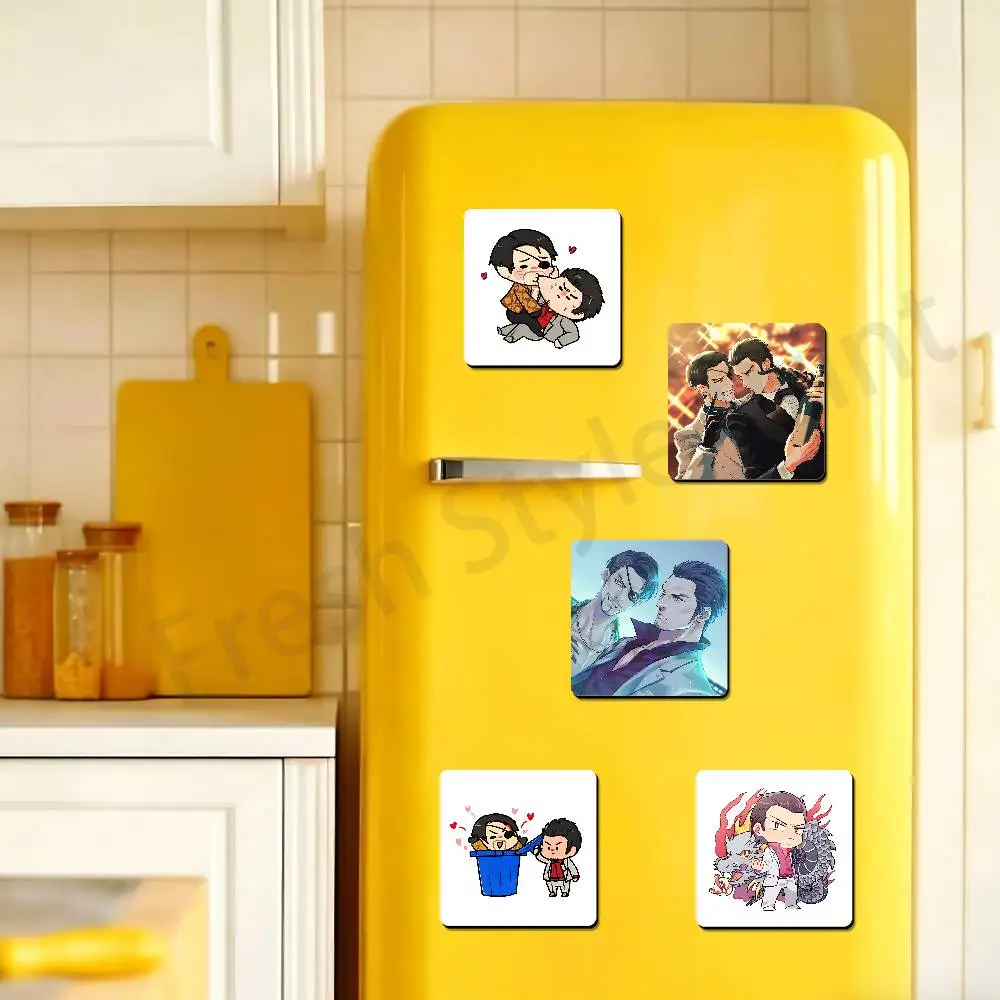 Kiryu Kazuma Majima Y-Yakuza Cute Cartoon Anime Refrigerator Magnets Soft Magnetic Heat Transfer Refrigerator Magnets Gift