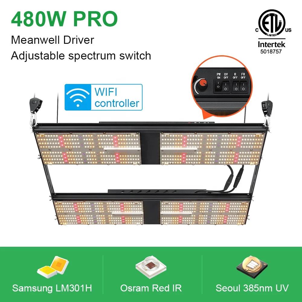 Bava Samsung UV LED Grow Plant Light Lamp HPS 1000w replace Vertical Farming lm301h 480w LED Grow Light for flower