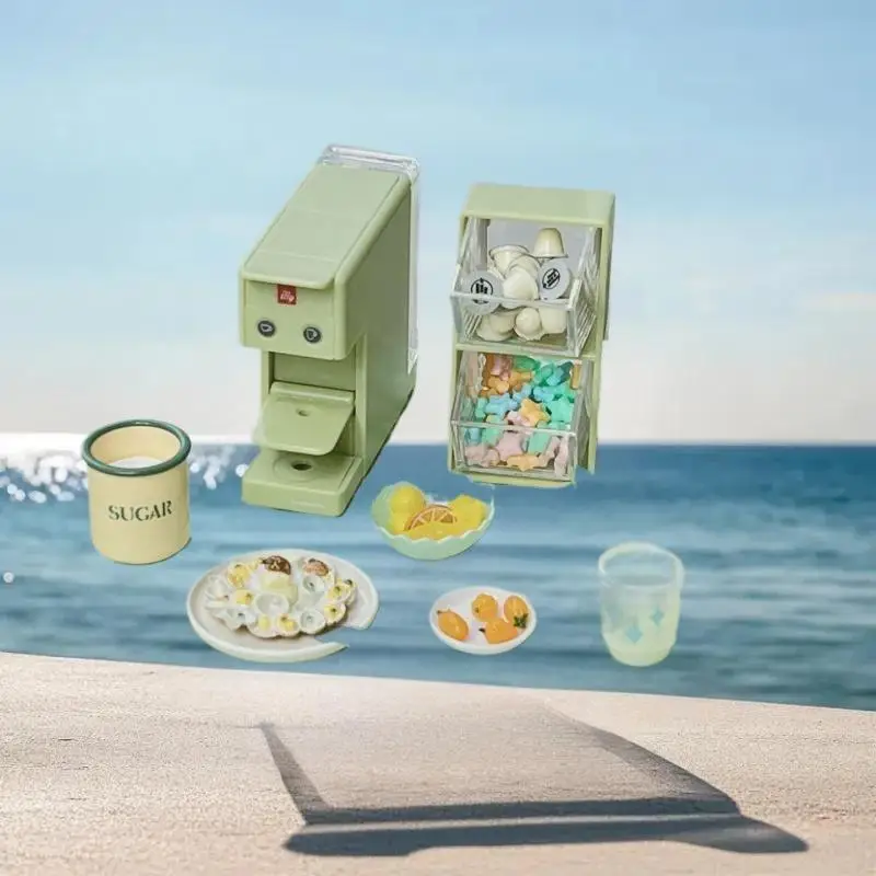 ドールハウス用おもちゃアクセサリー1個：1/6スケールミニテーブルティーバッグ/コーヒーカプセル収納ボックスキッチンプレイセット