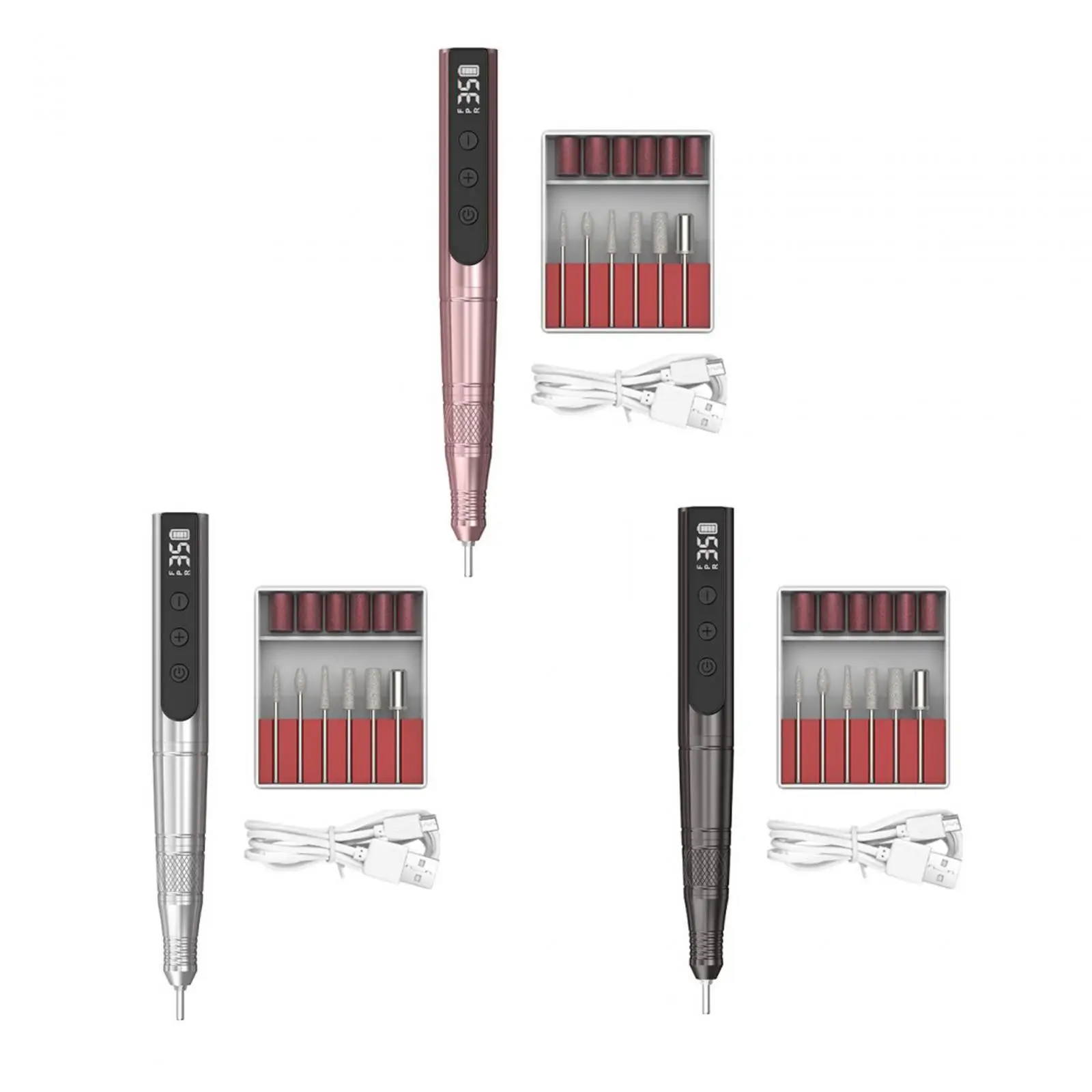 Electric Nail Drills Efiles Nail Drills Nail Grind Trims Removing Acrylic Nails Portable 35000RPM Grinding Fingernail Grinder