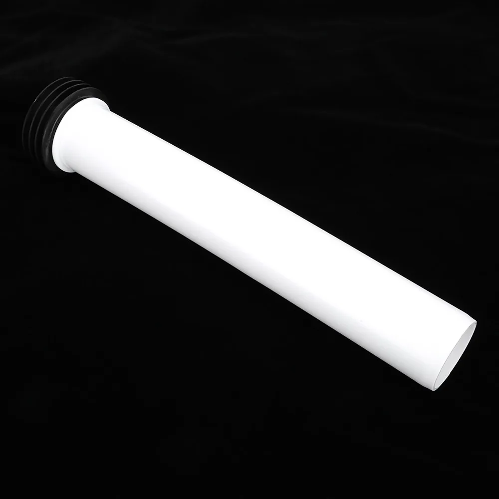 White Color Flush Pipe Extension Straight Design PP Material Toilet Flush Tube Lengthened 300mm / 11.81in