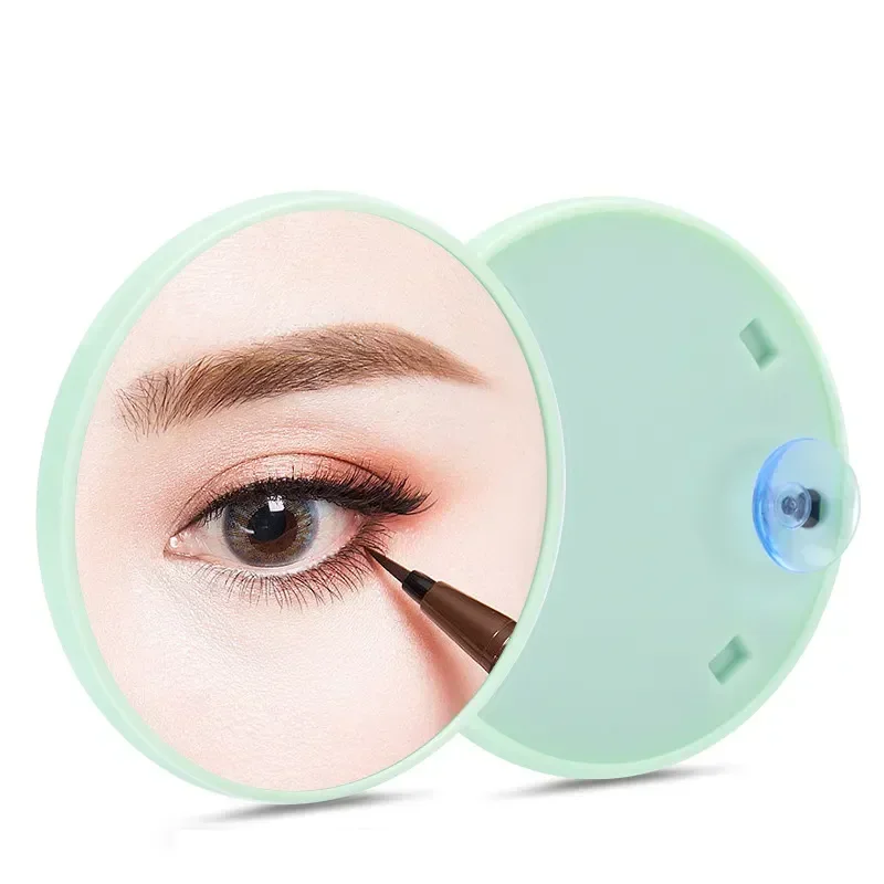 Tragbarer runder Badezimmer-Make-up-Mitesser-Vergrößerungsspiegel 5x 10x 15x mit Saugnapf