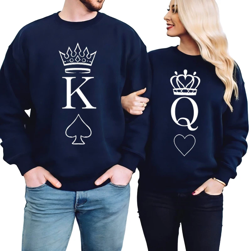 King and Queen Sweater King and Queen Hoodie Couples Sweater Couple Hoodie Couple Jumper Kersttrui Lovers'clothes Couples Dress