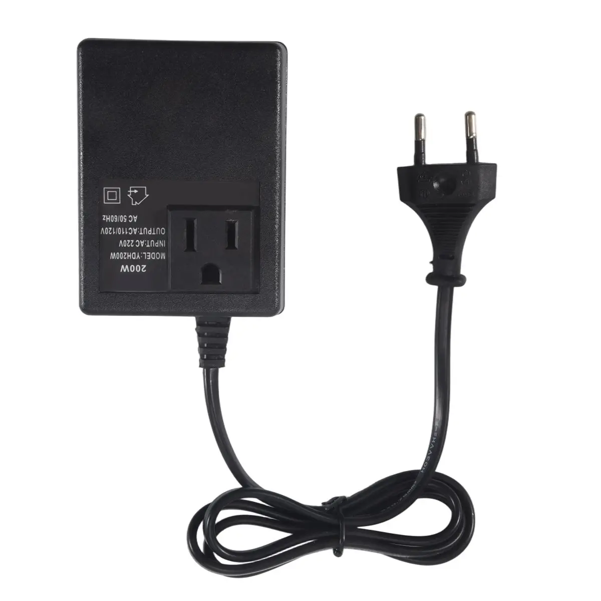 ●200W AC 220V to 110V Reduce Transformer Convert Travel Power EU Plug Adapter