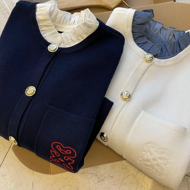 

High Quali Detachable Musoom Collar Knitted Open Cardigan Women's Faion Ele Sle Autumn Season Pure Material