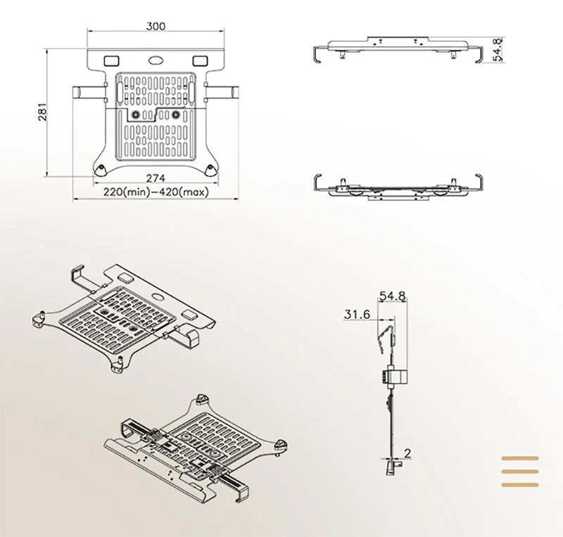 سطح المكتب NB H180-FP ذراع مزدوج زنبركي يعمل بالغاز لحامل شاشة 22 بوصة - 32 بوصة + كمبيوتر محمول 10 بوصة - 17 بوصة يدعم حامل تثبيت بالضغط الهوائي 2-12 كجم #5