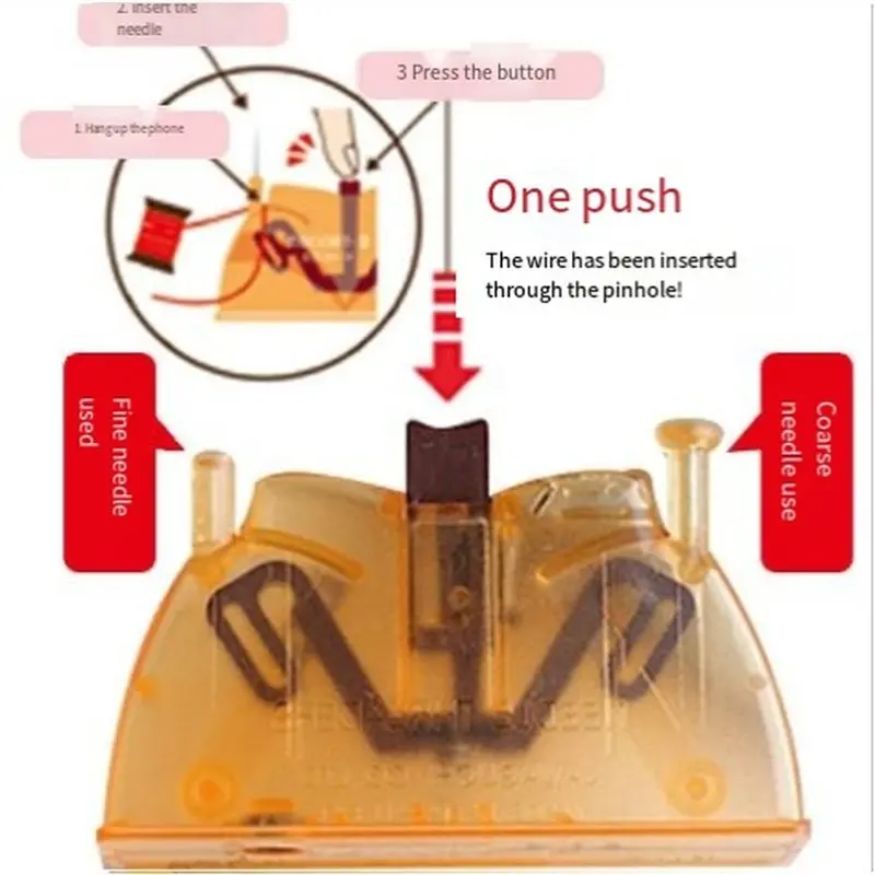 Handy Tool Automatic Needle Threader With Magnetic Needle Picker, Double-Hole Design, Works For Both Large And Small Needles