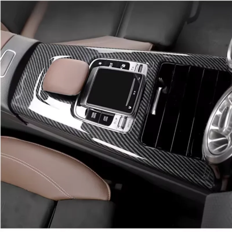 

Carbon Fiber Interior Center Console Control Panel Air Vent Cover Trim For Benz A Class W177 V177 2019-2022