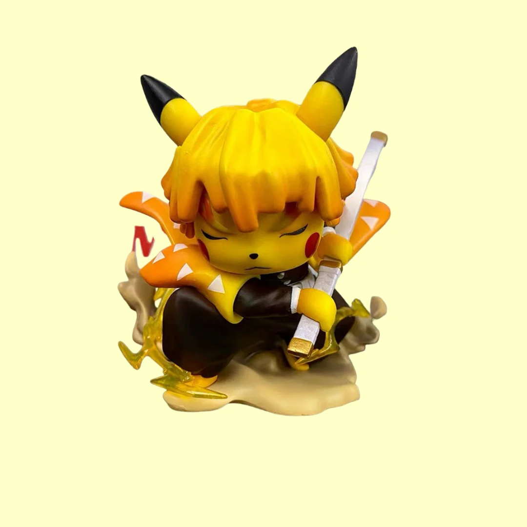 11cm 포켓몬 애니메이션 피카츄 크로스드레싱 아가츠마 젠이츠 피규어 모델 PVC 소재 데스크탑 장식 수집품 장난감 선물