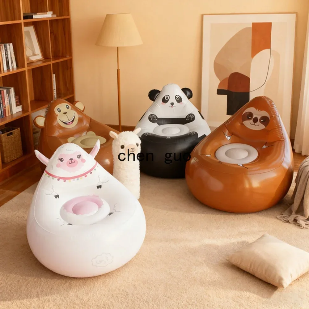 Cartoon Kids PVC Inflatable Sofa Soft Skin-friendly Portable Outdoor Storage Chair Cute Design Lightweight Foldable Couch