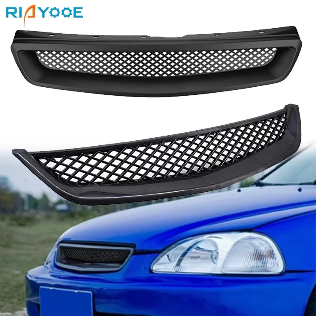 

Передняя решетка капота двигателя из АБС-пластика для Honda Civic EK EJ 1996-1998 1999-2000 2001-2003, автомобильная черная гоночная решетка капота