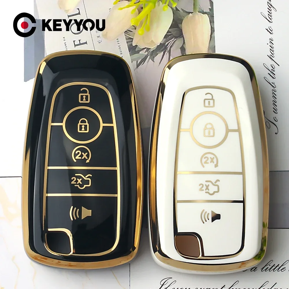 

KEYYOU 1 шт. новый чехол для Ford Explorer Mustang Fusion Escape F150 F250 F350 F450 F550 Ford Raptor из ТПУ, чехол для автомобильного ключа