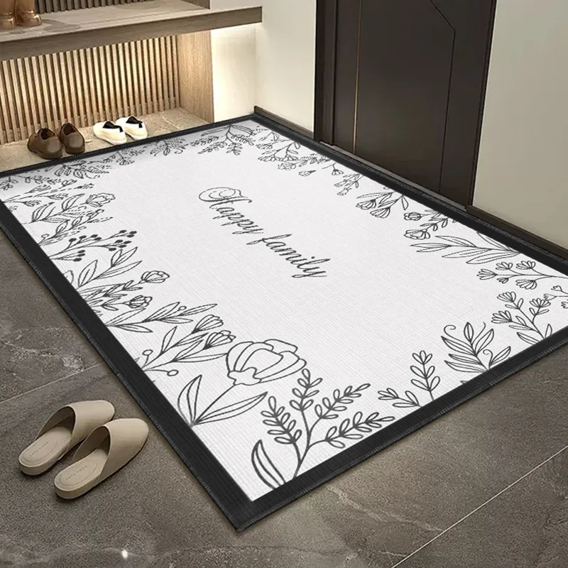 Entry door floor mat Light luxury waterproof erasable porch Entry door foot pad Advanced sense porch non-slip carpet wholesale