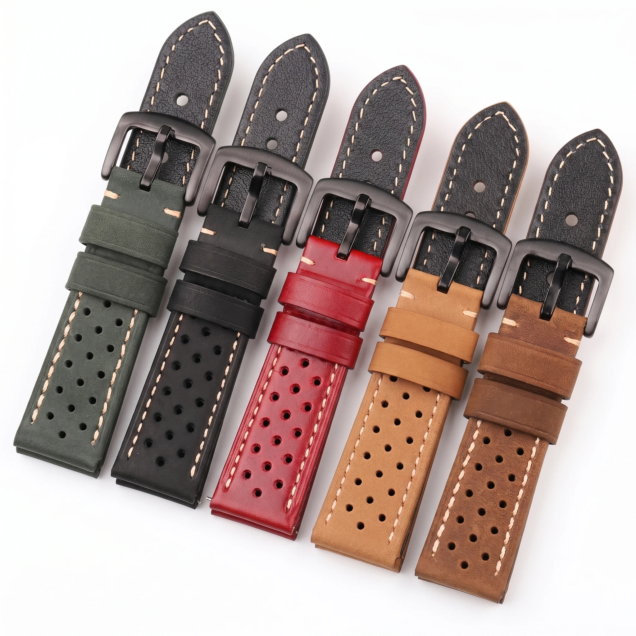 Cowhide Watchbands 20mm 22mm Genuine Leather Vintage Wrist Strap Belt For Samsung Galaxy Watch 46mm Bracelet