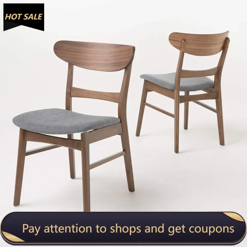 2-Pcs Set Luxury Chair Dining Chairs Dark Grey / Walnut Finish Freight Free Home Bar Chair Living Room Chairs for Dining Table