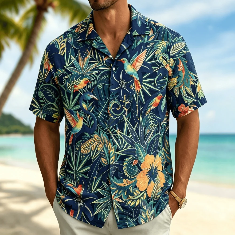 

Hawaiian Shirt Coconut Tree Tropical Plants 3D Print Beach Vacation Outdoor Short Sleeve Shirt Summer Street Oversized Clothes