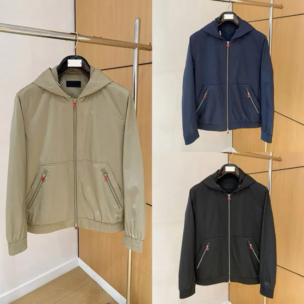 Kiton hooded windproof light trench coat jacket