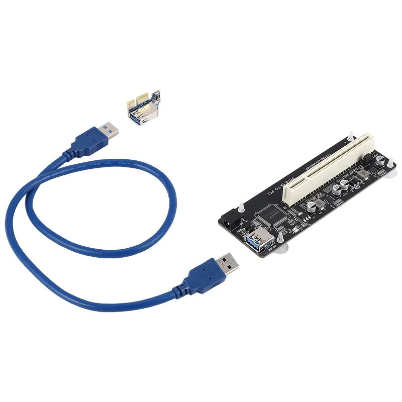 

Durable-PCIE PCI-E PCI Express X1 To PCI Riser Card Bus Card High Efficiency Adapter Converter USB 3.0 Cable For Desktop PC,PCIE