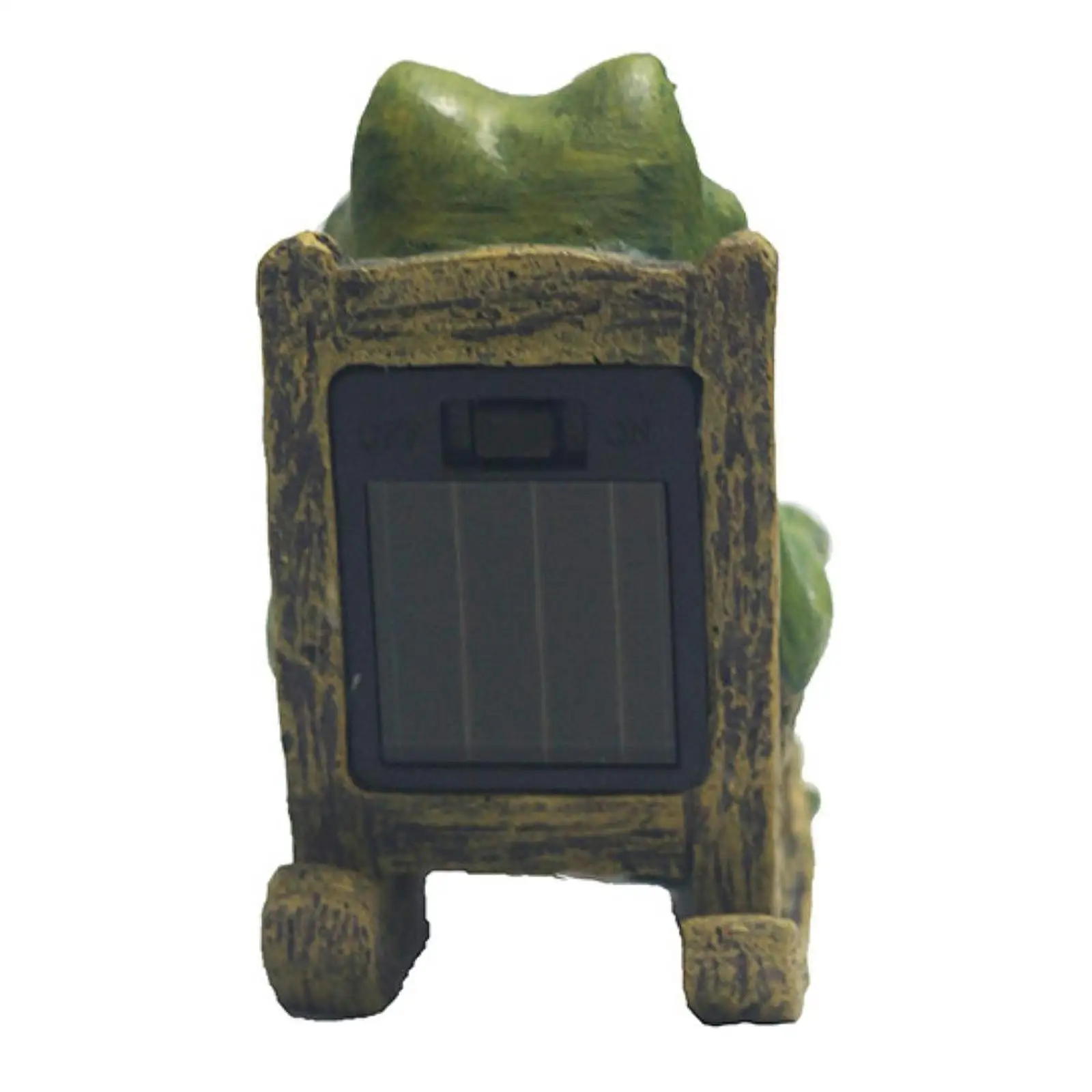 Solar Powered Frog Statue Garden Decor Decoration Yard Resin Outdoor Walkway