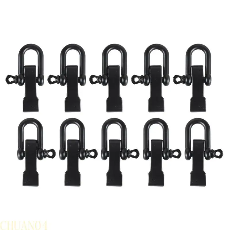 

A1A2 10 Pcs Metal Adjustable U Anchor Shackle Emergency Umbrella Rope Buckle Survival Paracord Bracelet Buckle for Outdoor