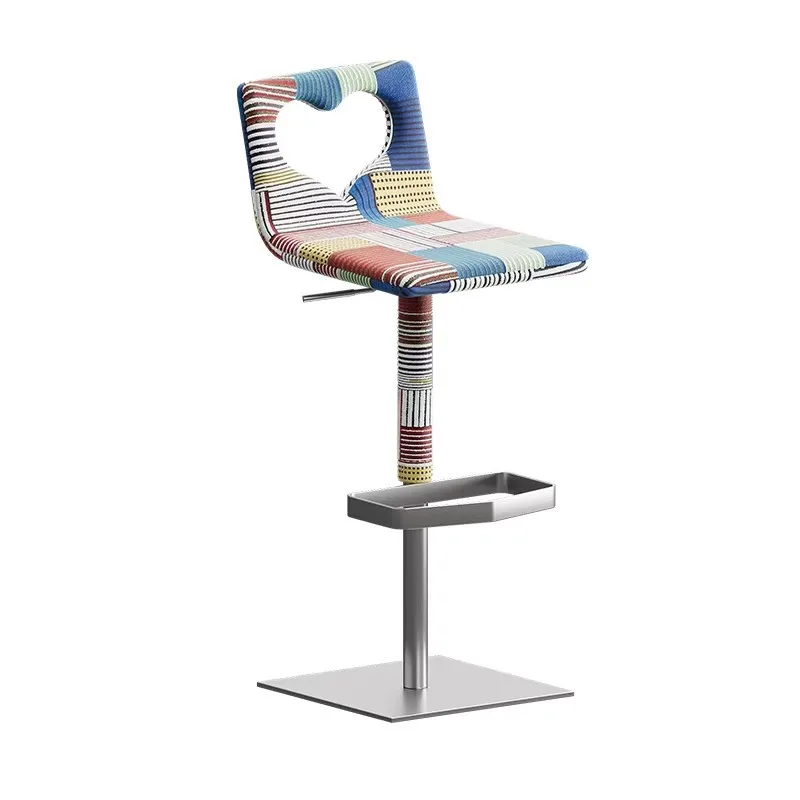 Bar chair liftable rotating high chair home designer stainless steel island chair high sense