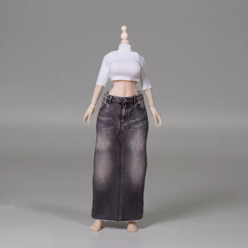 1/12 Maßstab Actionfiguren-Kostümset, elastisches T-Shirt mit halben Ärmeln, langer Rock für 6'' TBL ANT SHF Schneckenmuschel-Puppe, Dekoration – Detail 3