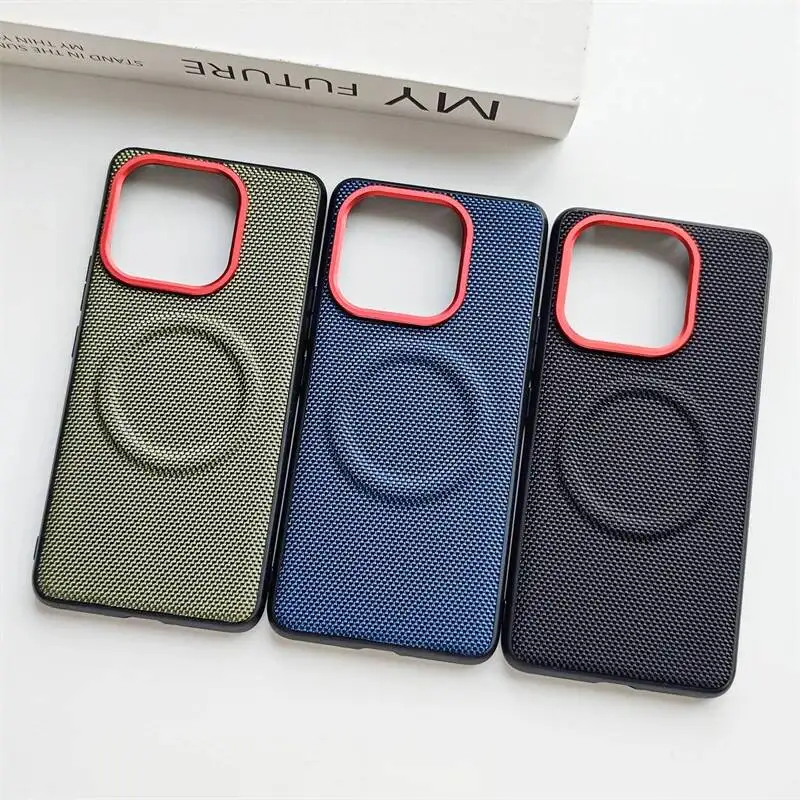 

For Realme 16 Pro Plus Case For Magnetic Nylon Woven Matte Leather Skin-friendly Back Cover For Realme 16Pro+ 5G Bumper