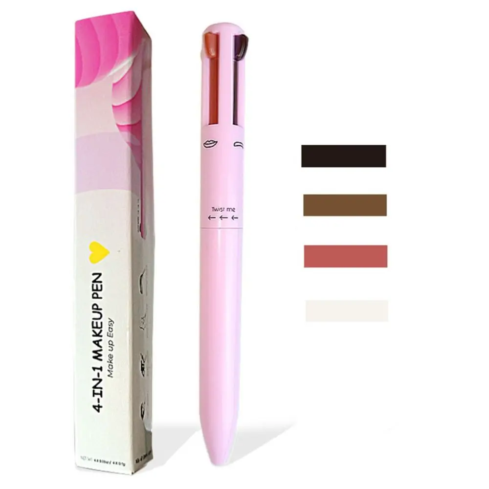 Penna per eyeliner impermeabile da donna a lunga durata di colore che giace penna per baco da seta matita per sopracciglia pennarello per tatuaggi penna per trucco 4 in1 penna per labbra