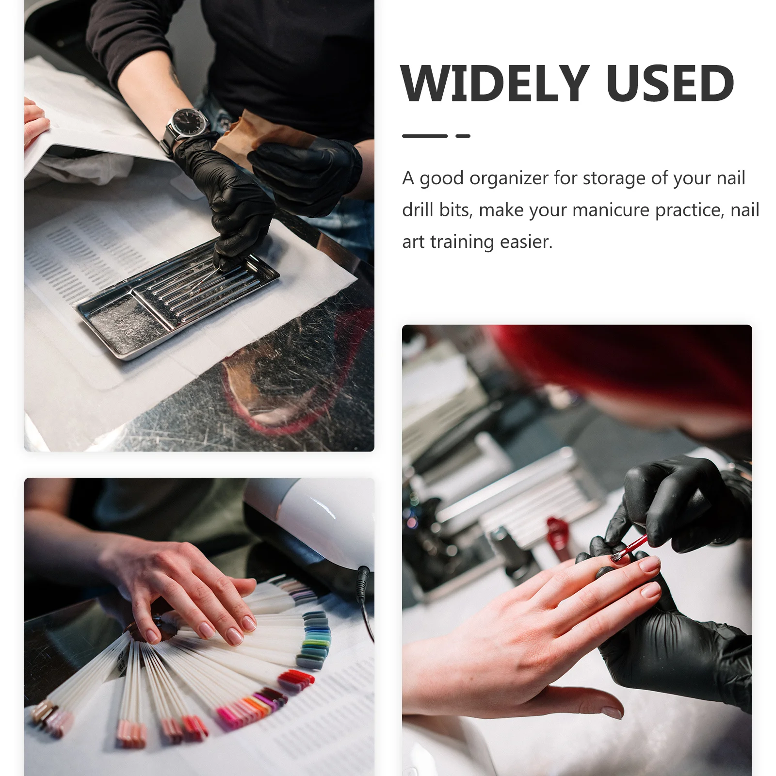 

4Pcs Nail Drill Bits Storage Box Durable Organizer Case for Manicure Polisher Salon Tool Holder Drill Bit Box Organizer