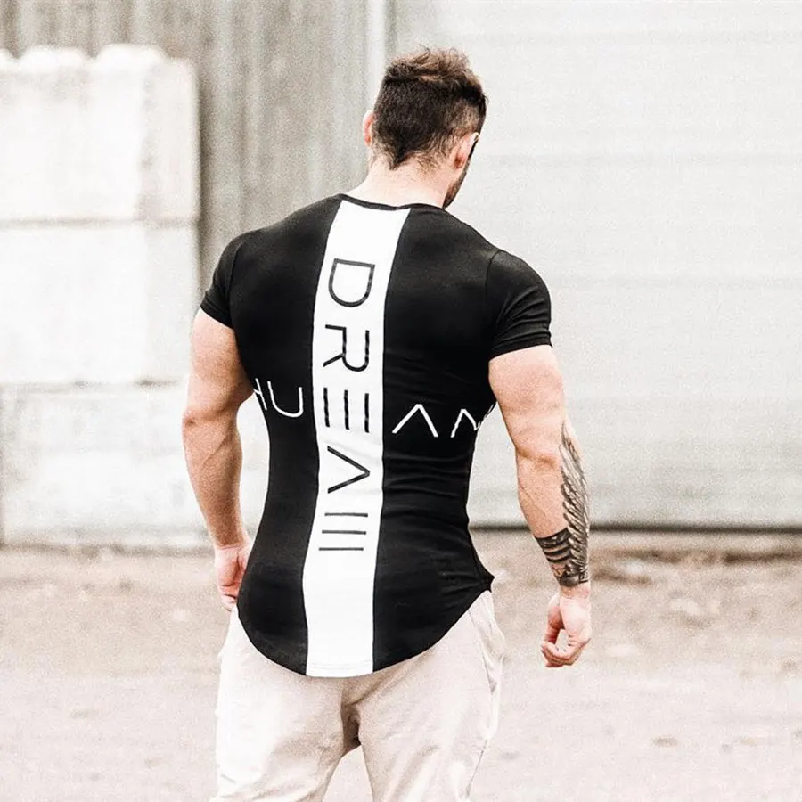 Mens Sport T-shirt Quick Dry Running Tshirt Cotton Bodybuilding Sportwear Short Sleeve Tee Tops Fitness Men Gym T Shirt Rashgard