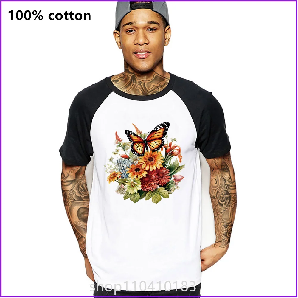 Butterfly Sitting On A Flower Sja366 T Shirts For Men'S Women Tshirt T-Shirt Fahion Cotton Long Sleeve Compression Tee Logo Blan